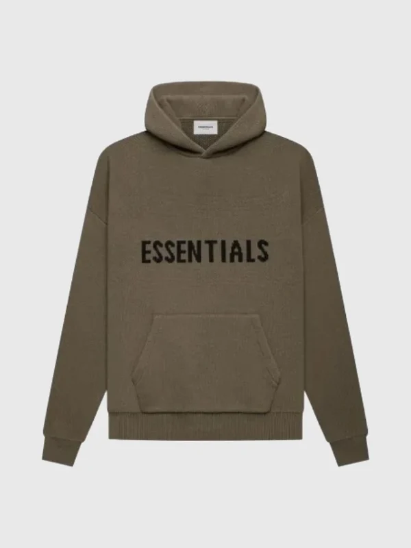 Fear of God Essentials Knit Hoodie Pullover Brown