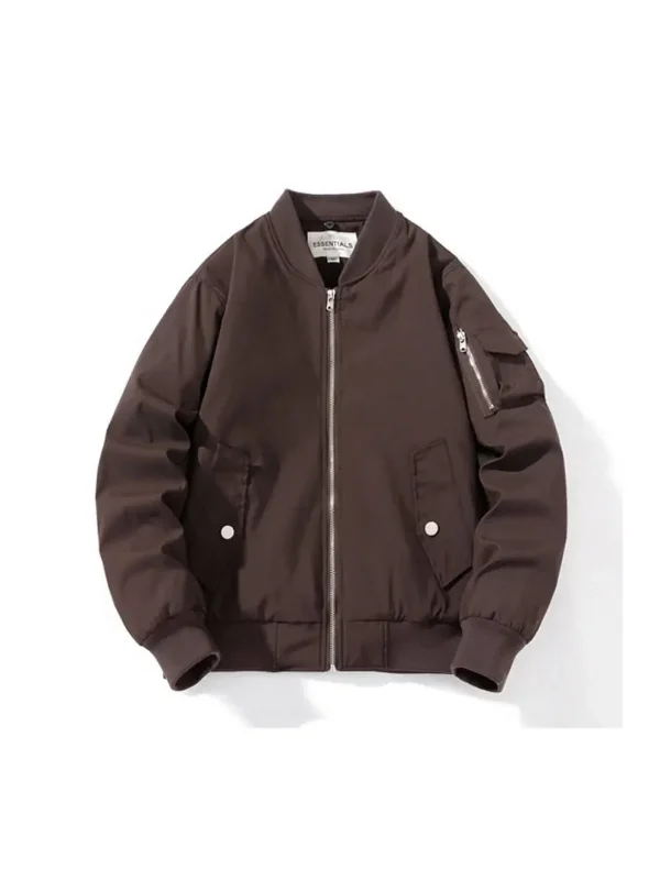 Essentials Half Zip Track Jacket Brown