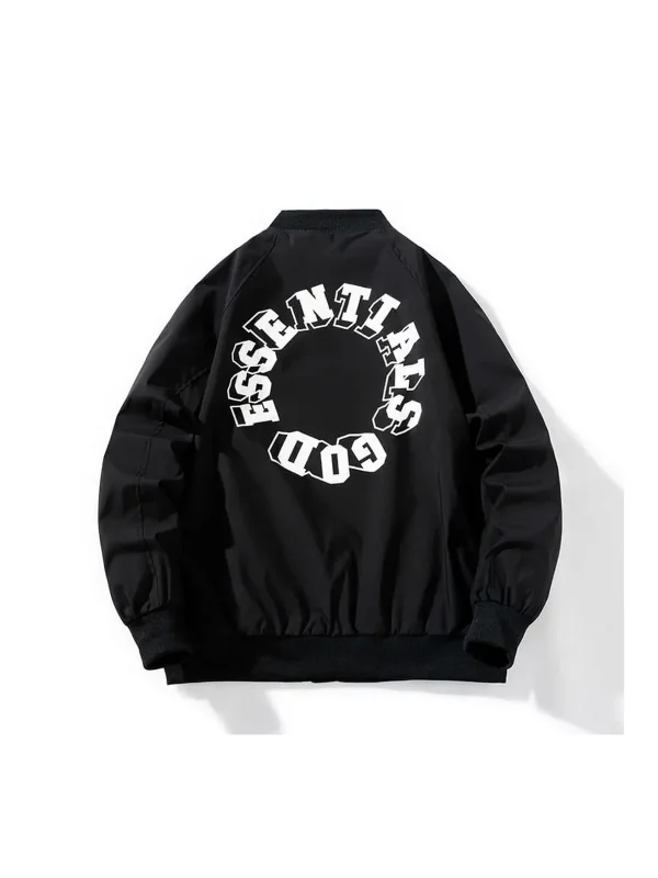 Zip Up Fear Of God Essentials Black Jacket Puffer