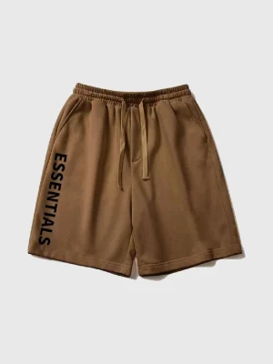 Fear of God Essentials Logo Shorts Brown