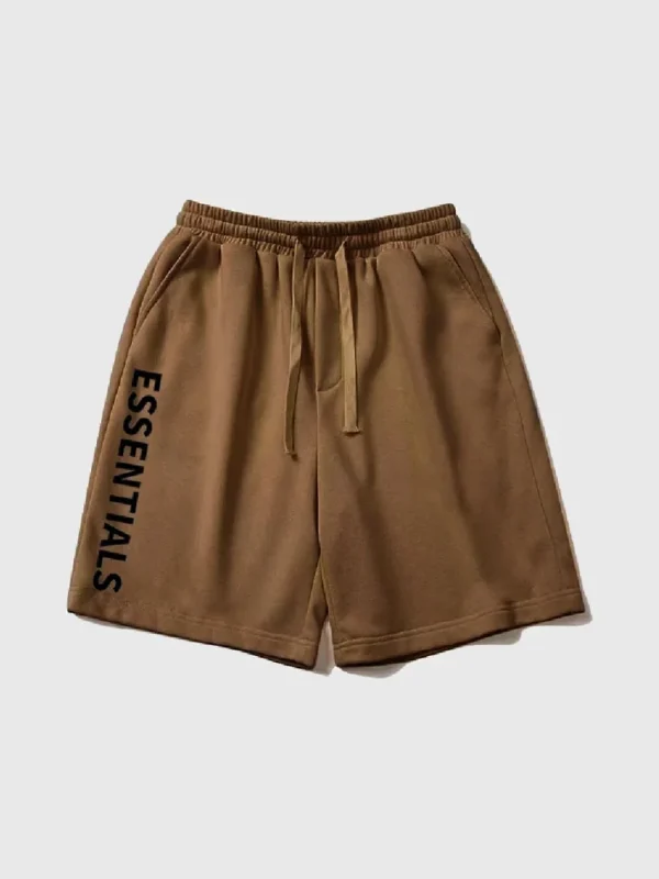 Fear of God Essentials Logo Shorts Brown