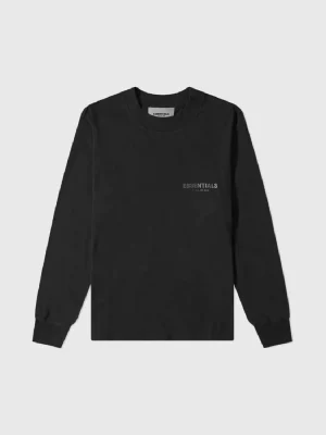 Essentials Long Sleeve Sweatshirt Polo Black
