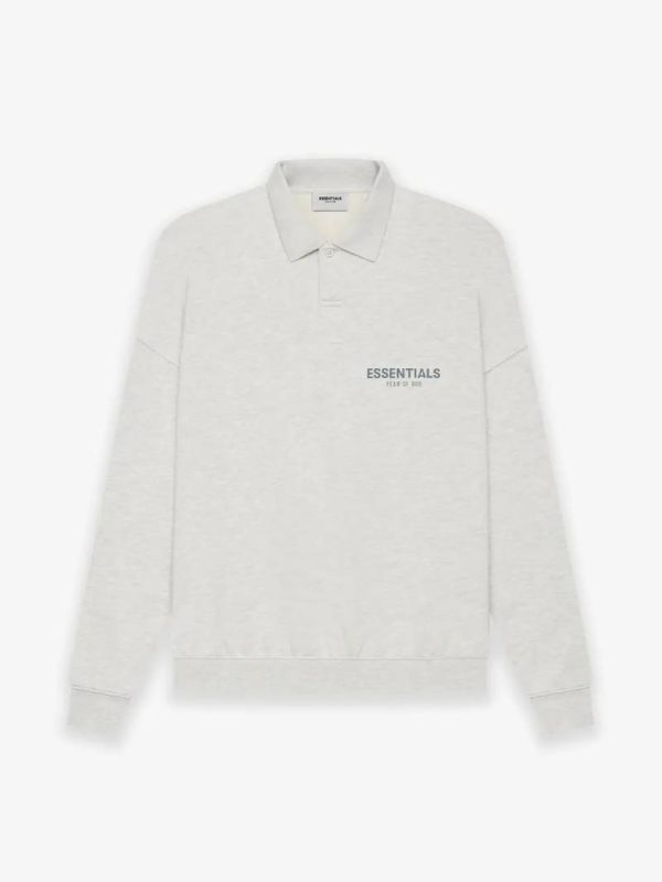 Fear of God Essentials Long Sleeve Sweatshirt Polo Gray