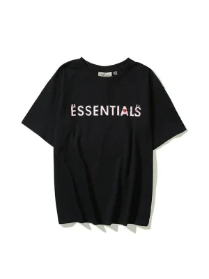 Essentials Funny Flowers T Shirt Black