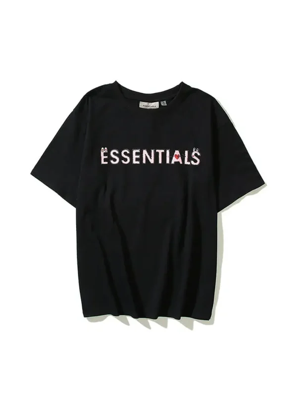 Essentials Funny Flowers T Shirt Black