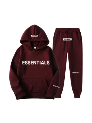 Essentials Spring Hooded Tracksuit Brown